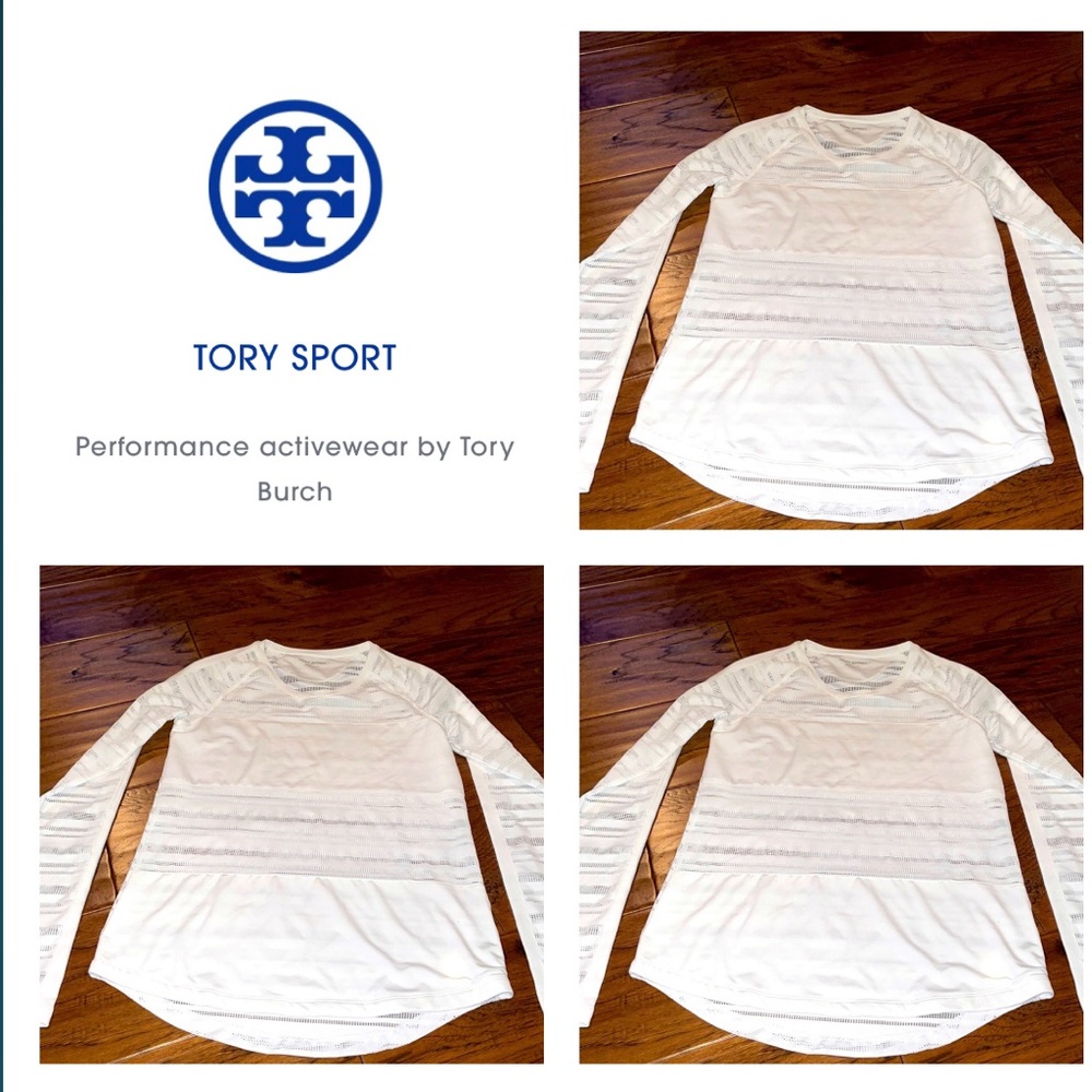 Tory Burch White Performance Long-Sleeve Top